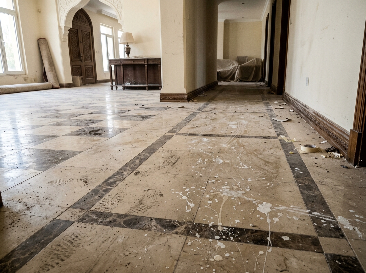 Before Deep Cleaning - Stained Floor